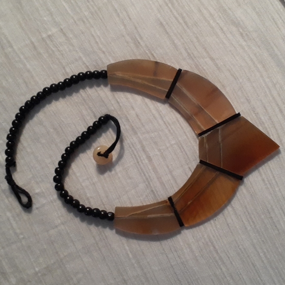 unknown Jewelry - 100% Genuine buffalo horn wooden bead necklace